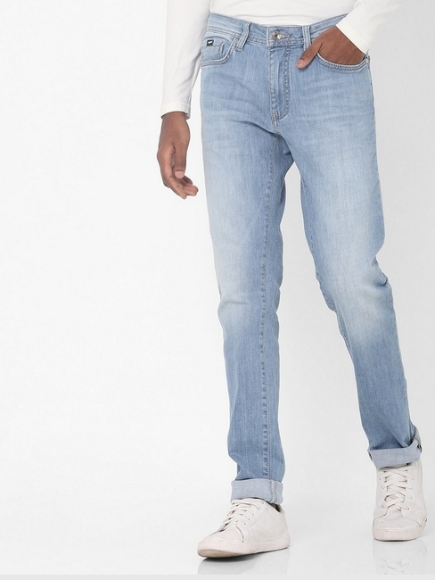 Men's Albert Simple Slim Fit Light Blue Jeans