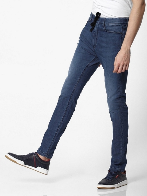 Men's Slow Motion Carrot Fit Blue Jeans