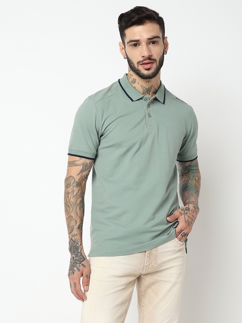 Regular Fit Half Sleeve Solid Polo T-Shirt