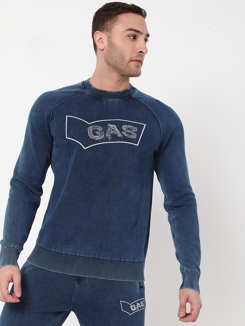 Slim Fit Crew-Neck Sweatshirt with Raglan Sleeve