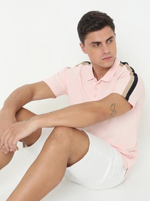 Regular Fit Solid Polo T-Shirt with Short Sleeve