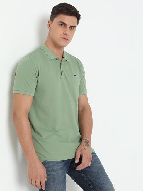 Regular Fit Solid Polo T-Shirt with Short Sleeve