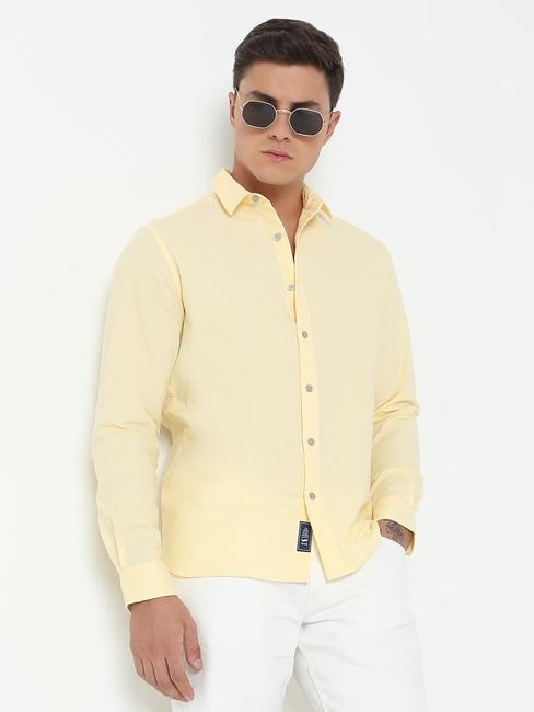 Regular Fit Solid Full Sleeve Shirt with Classic Collar