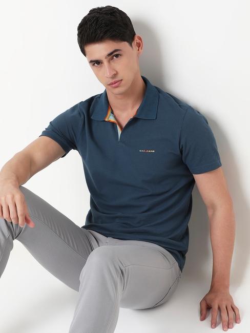 Regular Fit Solid Polo T-Shirt with Short Sleeve