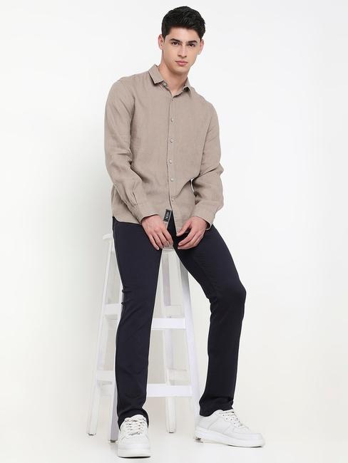 Slim Fit Solid Trousers