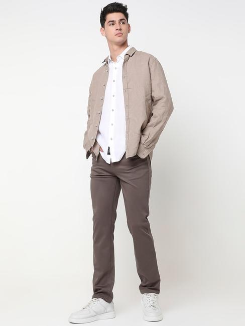 Slim Fit Solid Trousers