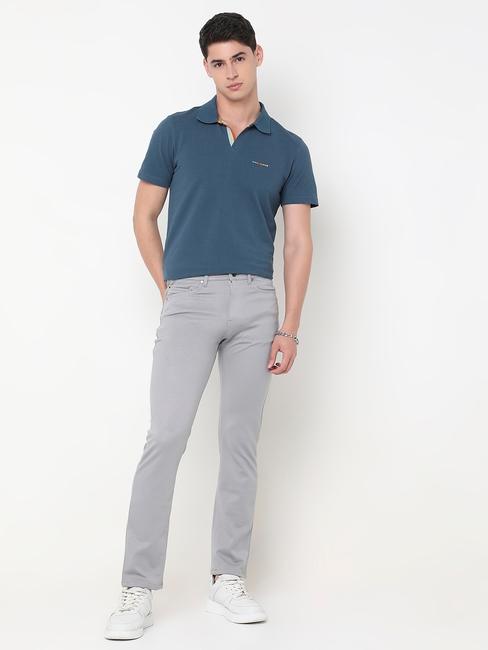 Slim Fit Solid Trousers