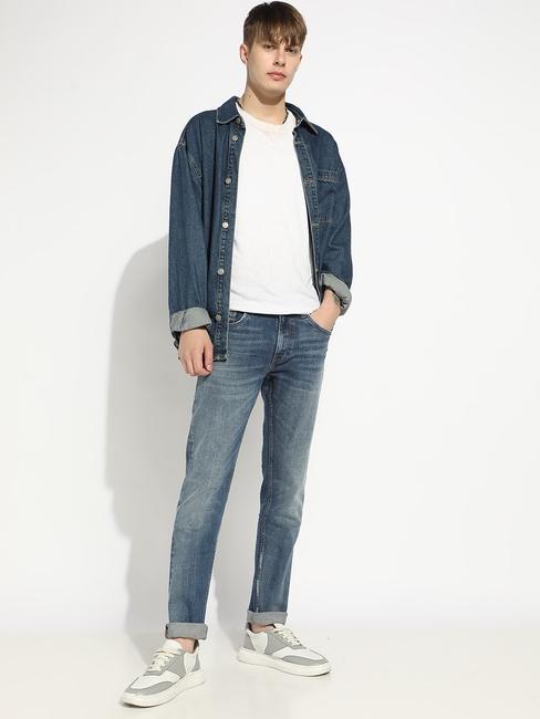 Carrot Fit Mid Rise Denim