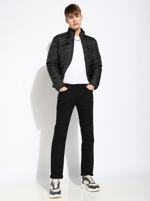 Slim Fit Zippered Fly Mid-Rise Denim