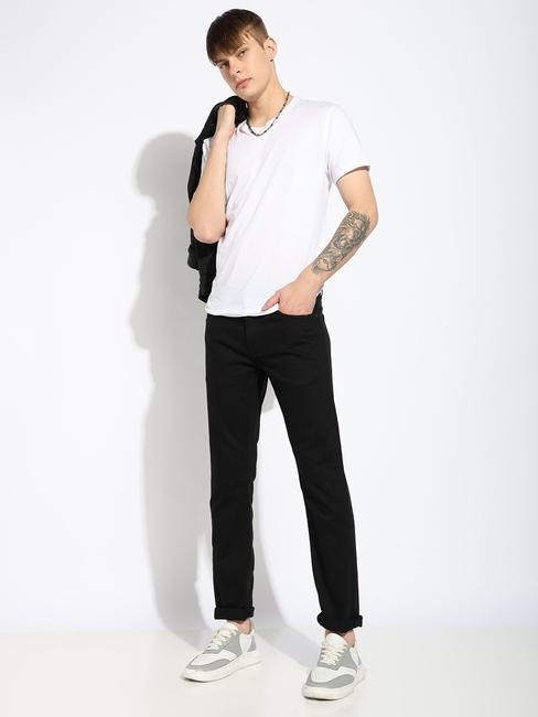 Relaxed Slim Fit Zippered Fly Denim