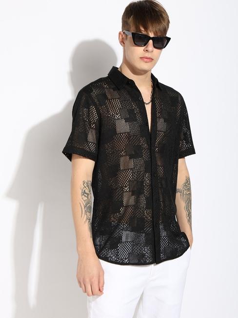 Regular Fit Classic Collar Lace Shirt