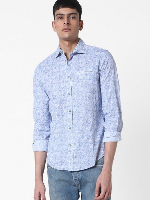 Men's Sasha printed blue shirt