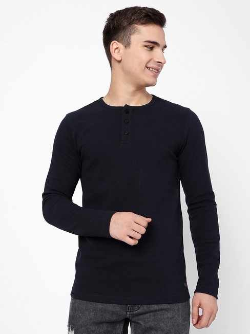 Waffle Slim Fit Henley T-shirt