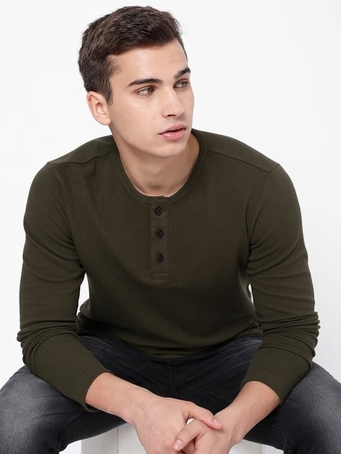 Waffle Slim Fit Henley T-shirt