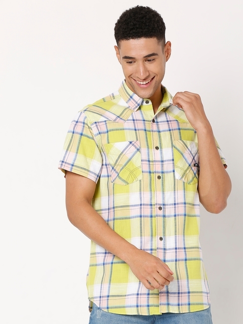 Kant Checked Slim Fit Cotton Shirt