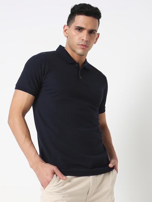 Regular Fit Solid Polo T-Shirt with Short Sleeve