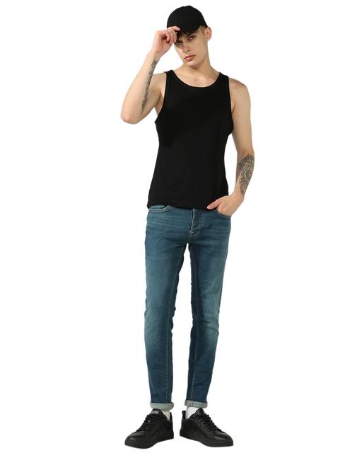 Slim Fit Button Fly Mid Rise Denim