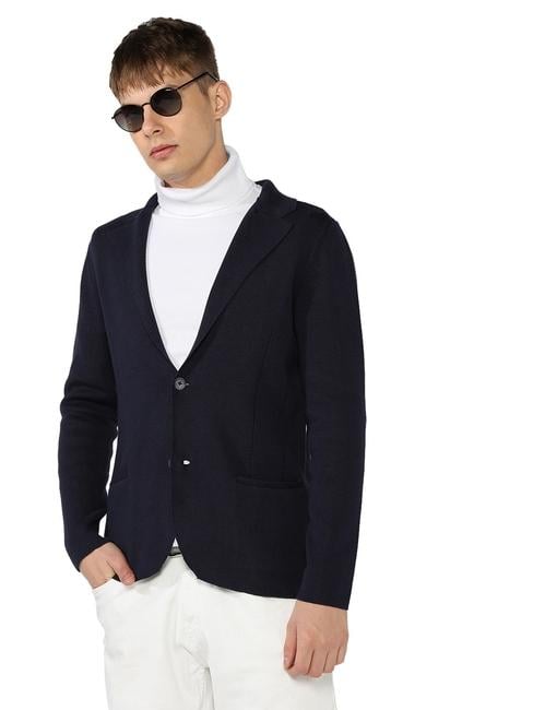 Cotton Flat Knit Formal Blazer