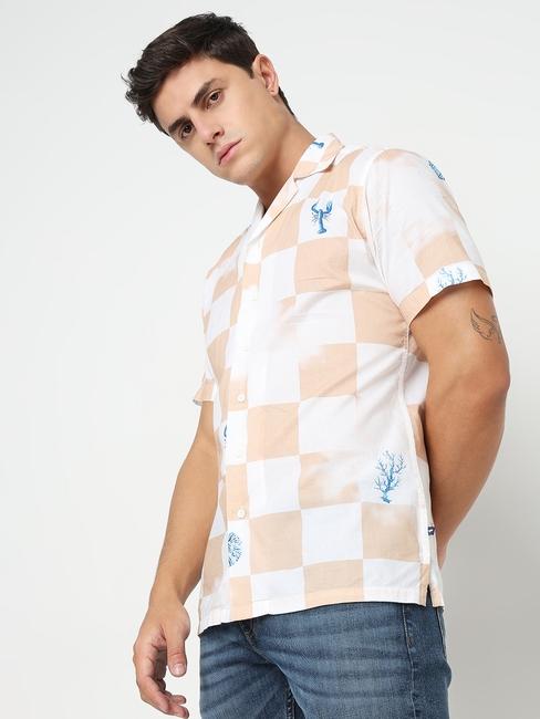 Regular Fit All Over Printed Short Sleeve Shirt with Resort Collar