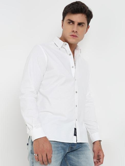 Regular Fit Solid Full Sleeve Shirt with Classic Collar