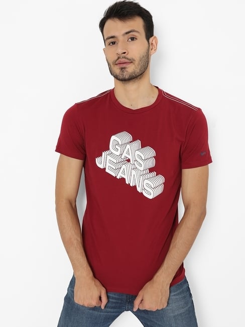 Brand Print Slim Fit Crew-Neck T-shirt