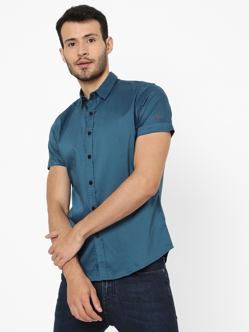 Slim Fit Shirt with Short Sleeves