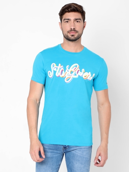 Typographic Print Slim Fit Crew-Neck T-shirt