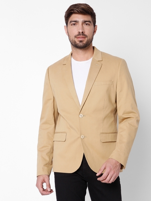 Single-Breasted Polyester Blazer