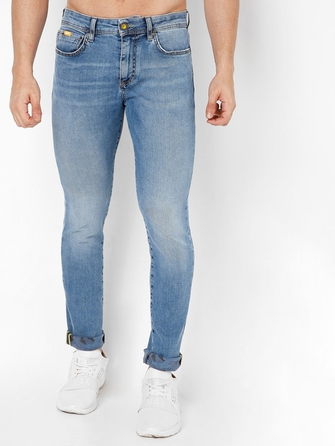 Men's Sax Camo Se Skinny Fit Blue Jeans