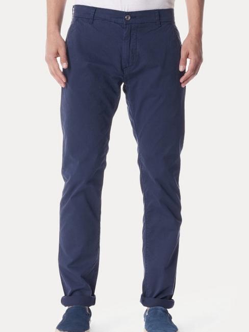 Navy Straight Chinos