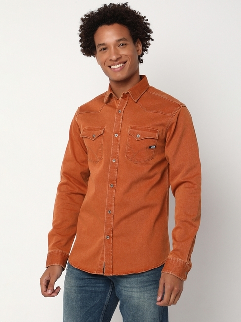 Regular Fit Full Sleeve Solid Polycotton Shirts