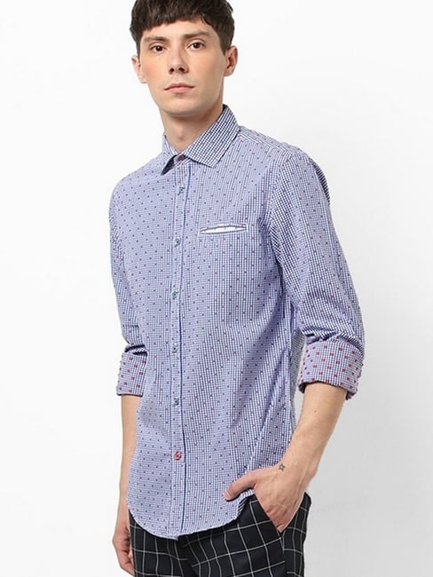 Men's Sasha printed blue shirt