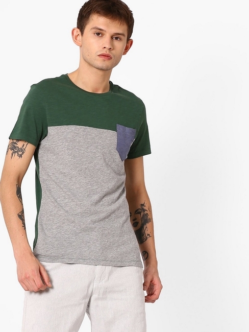 Men's Daiki solid green t-shirt