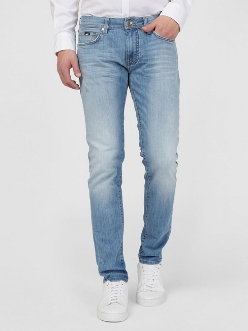 Men's Sax Zip Skinny Fit Blue Jeans