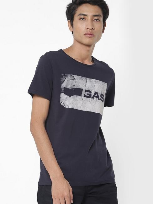 Men's Scuba/s printed round neck blue t-shirt