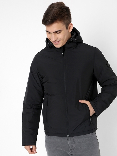 Fay Zip-Front Hooded Jacket with Zipper Pockets