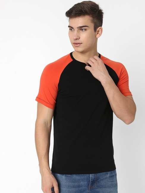 Colourblock Slim Fit Crew-Neck T-shirt