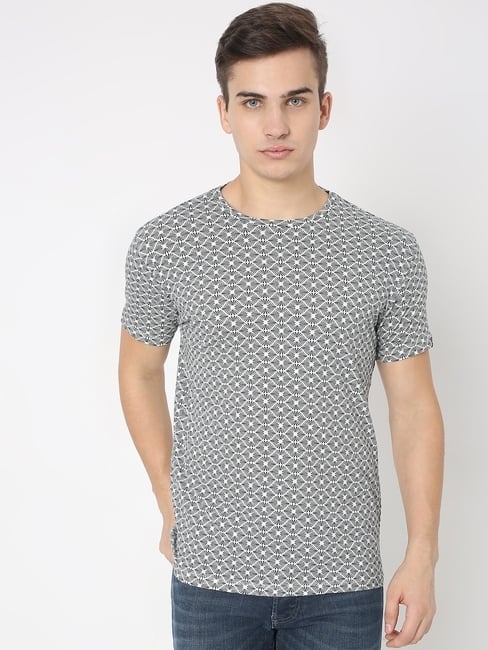 Micro Print Slim Fit Crew-Neck T-shirt