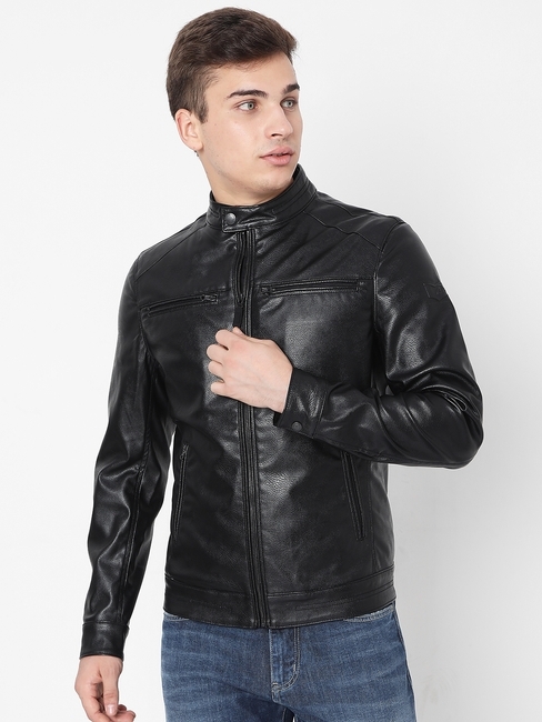 Darren Eco Zip-Front Biker Jacket with Zip Pockets