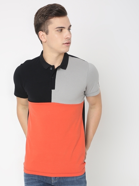 Colourblock Slim Fit Polo T-shirt