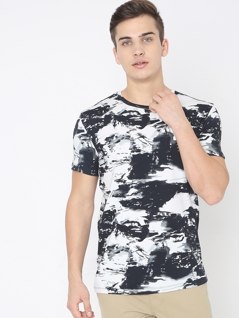 Printed Slim Fit Crew-Neck T-shirt