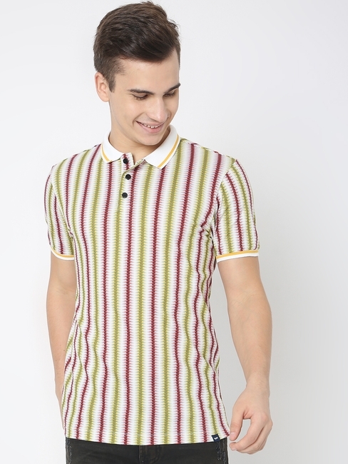 Striped Slim Fit Polo T-shirt