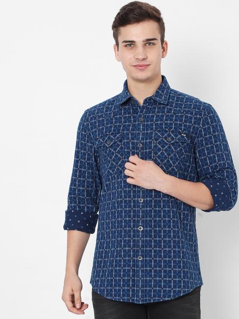 Kant Checked Slim Fit Shirt with Buttoned Flap Pockets