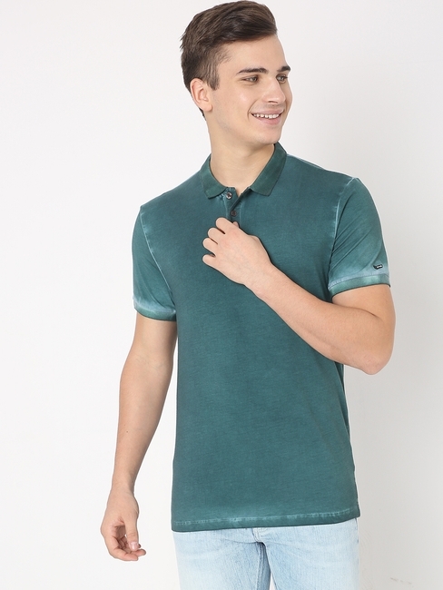 Washed Slim Fit Polo T-shirt