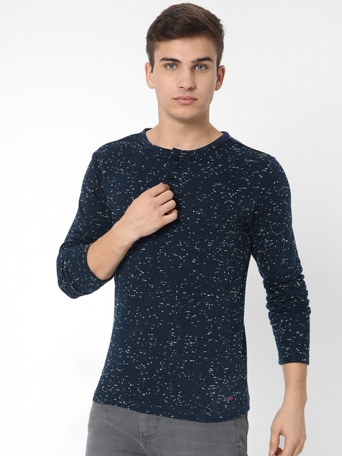 Henley Neps Slim Fit T-shirt