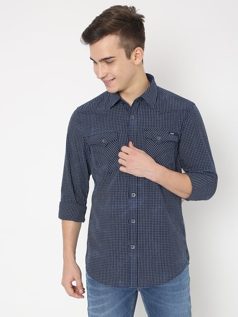 Kant Micro Checked Slim Fit Shirt