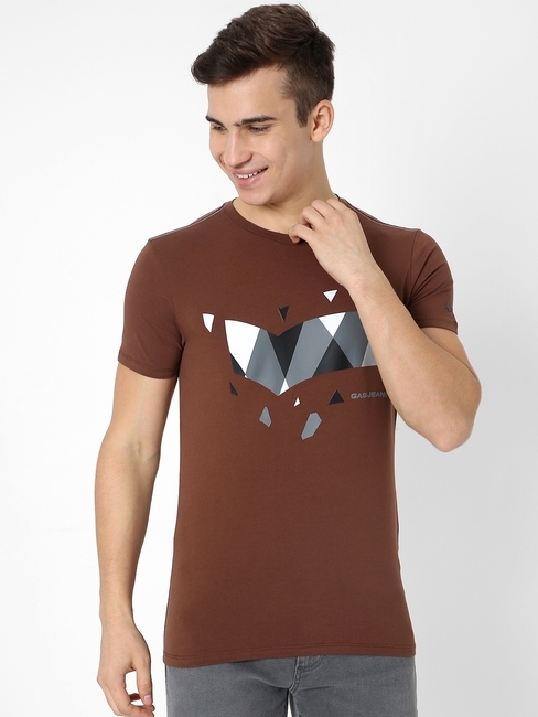 Graphic Print Slim Fit Crew-Neck T-shirt