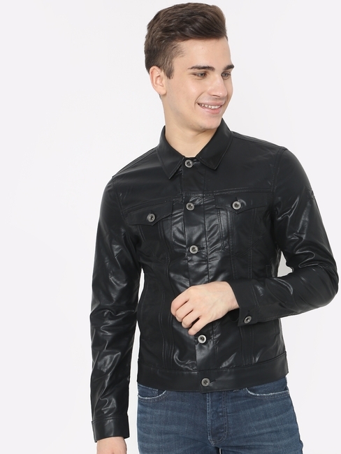 Michael Eco Button-Down Biker Jacket with Flap Pockets