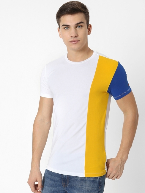 Colourblock Slim Fit Crew-Neck T-shirt