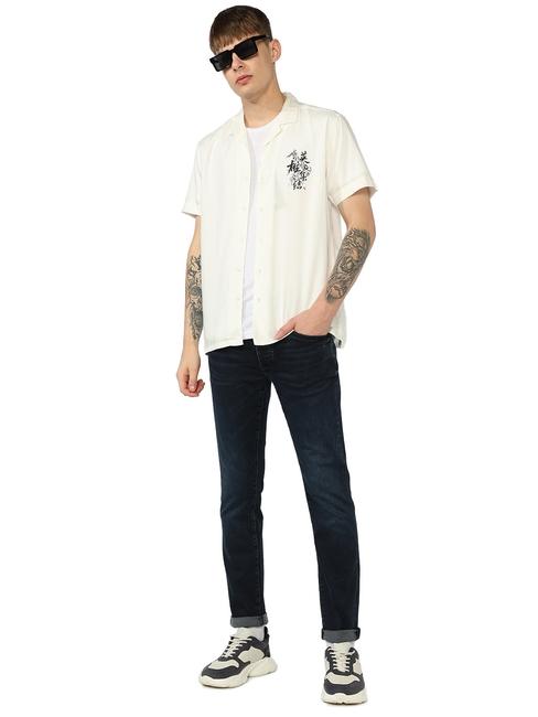 Slim Fit Button Fly Mid Rise Denim